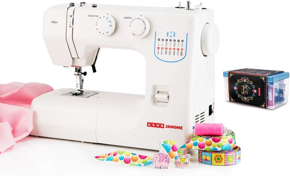 a sewing machine with colorful tape and tape